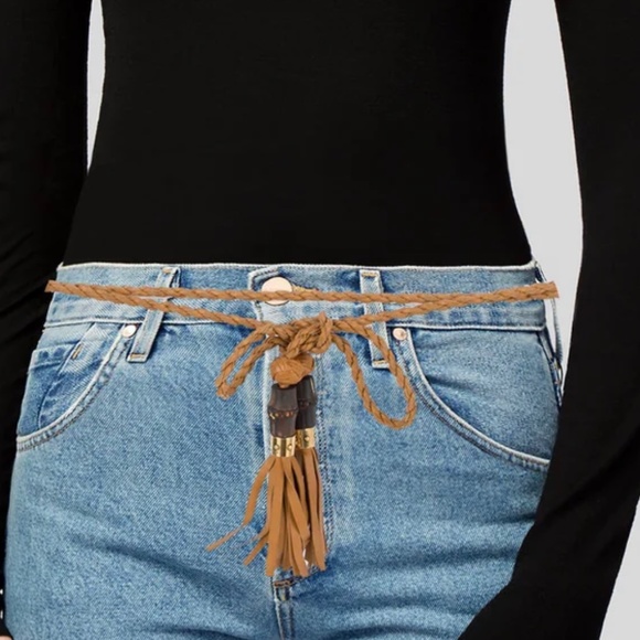 Gucci bamboo accent skinning waist leather belt - Picture 2 of 3